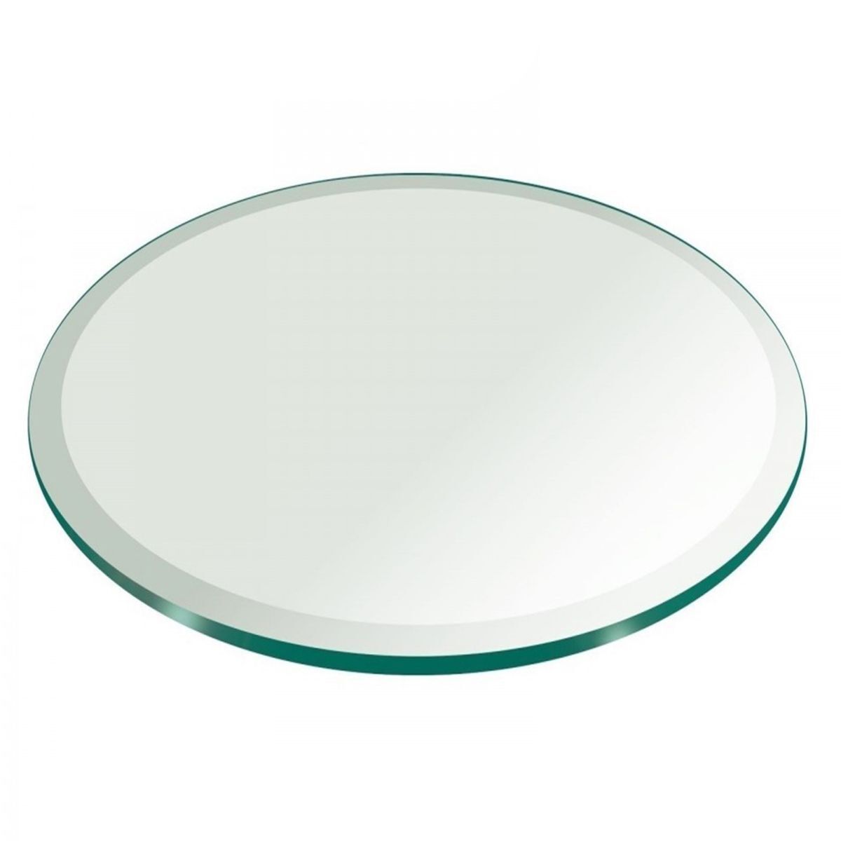 Round Glass Table Top Clear Tempered Glass 1/4″ Inch Thick w Beveled Polish Edge