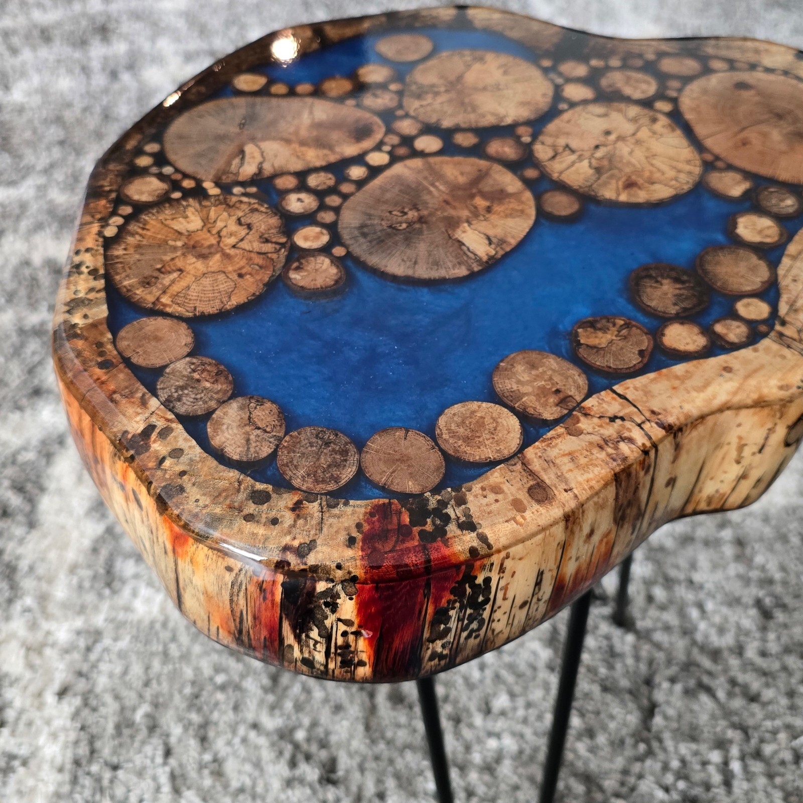 Walnut Live End Table / Side Table / Natural Edge Side Table / Pedestal
