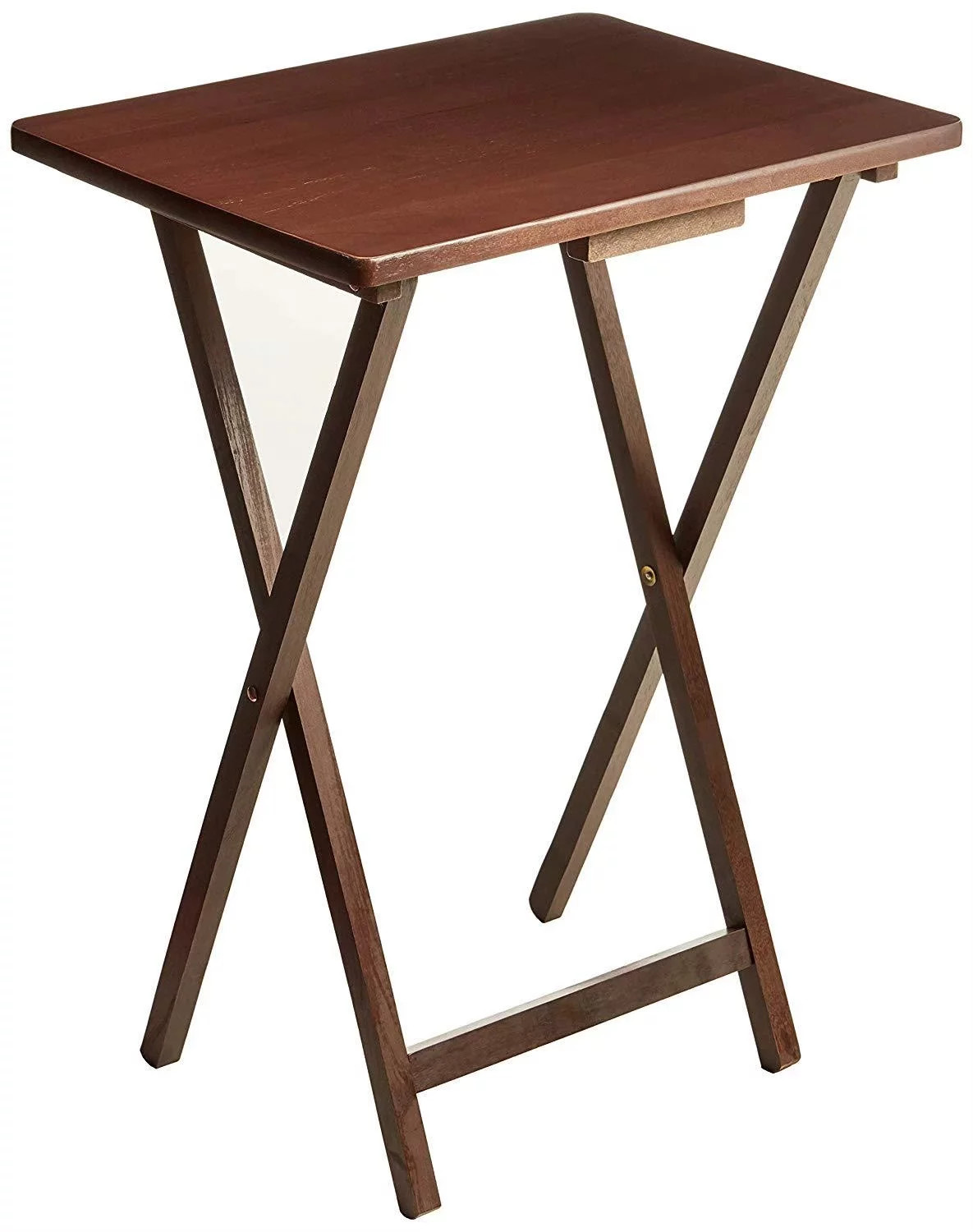Folding TV Tray Table, Rubberwood, Walnut, 19″ X 14.5″ X 26″, Indoor, 1 Piece