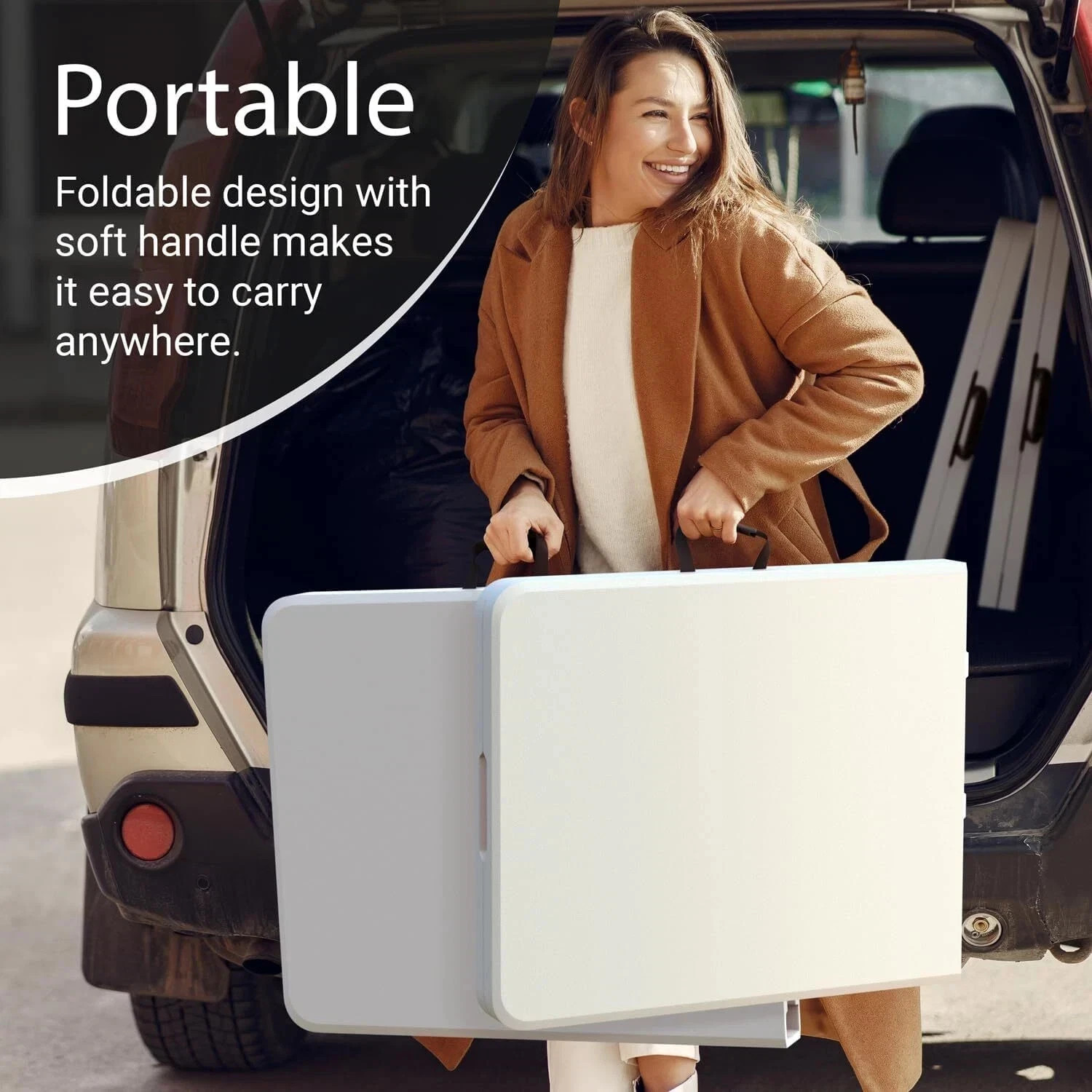 BRAND NEW 6ft Foldable Table Folds in Half | Lightweight Portable for Parties,