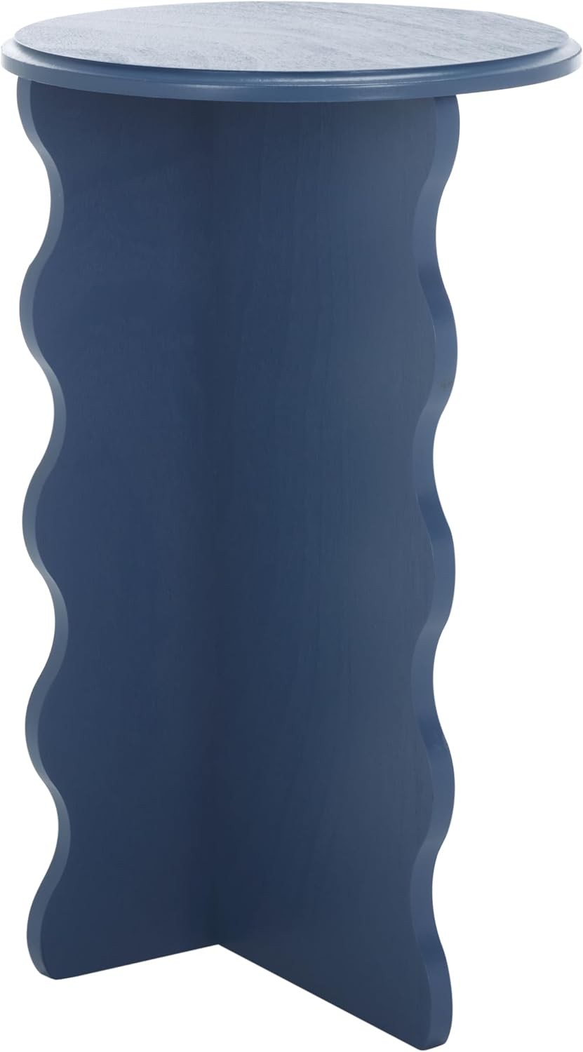 Home Collection Lilith Blue Wavy Accent Table Fully Assembled)