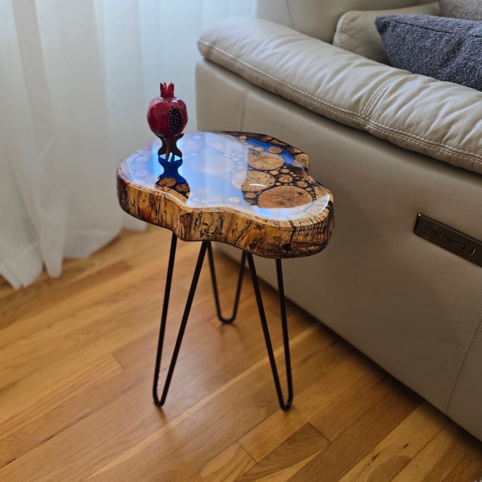 Walnut Live End Table / Side Table / Natural Edge Side Table / Pedestal