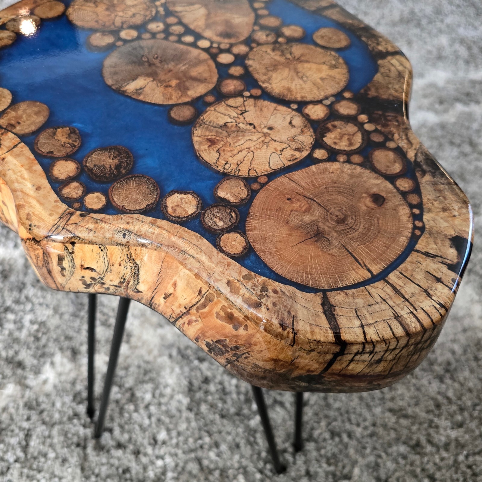 Walnut Live End Table / Side Table / Natural Edge Side Table / Pedestal