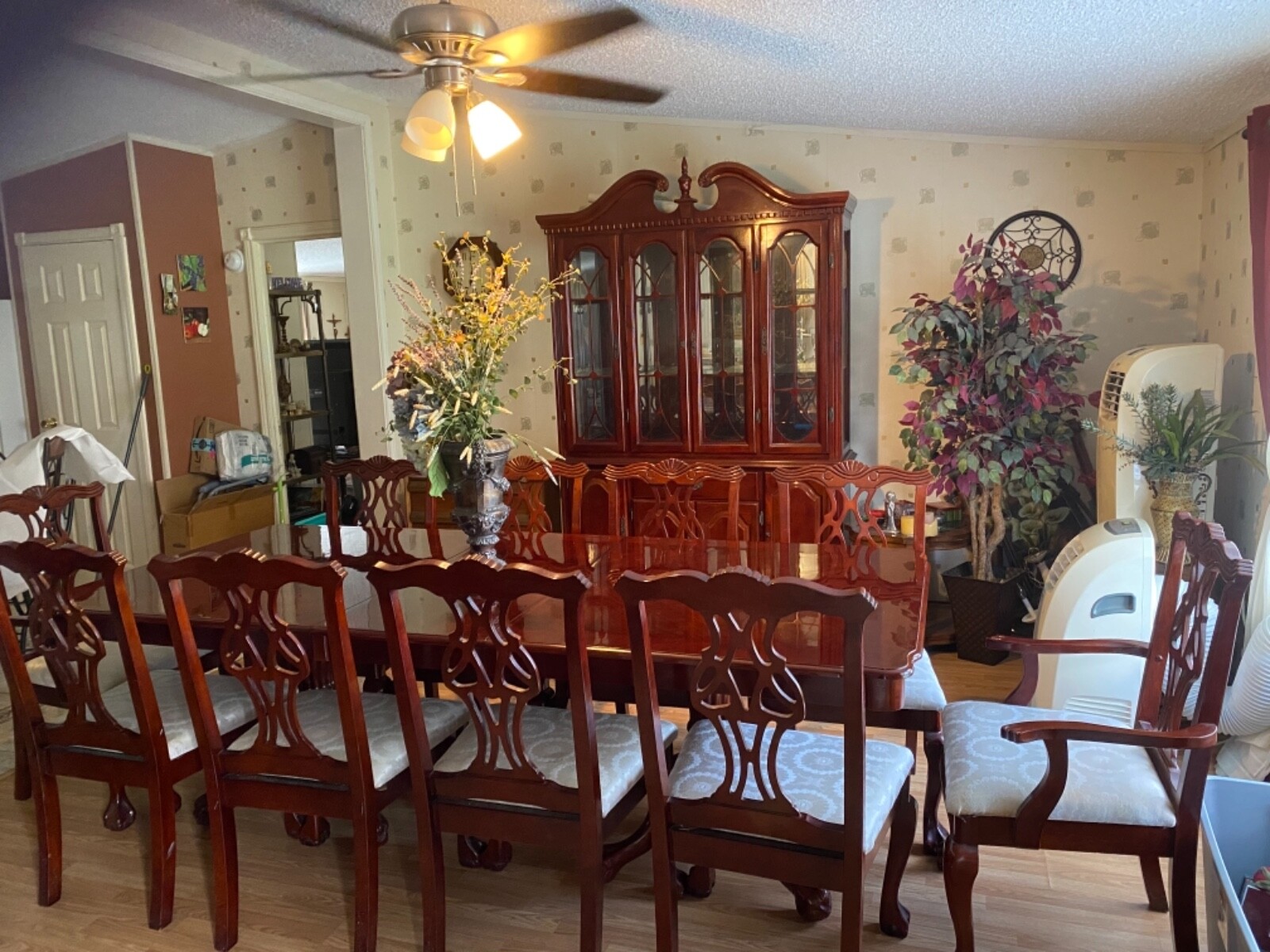 10-Pc Cherry Formal Dining Set ~ Table, 2 arm chairs, 8 Chairs & China Cabinet
