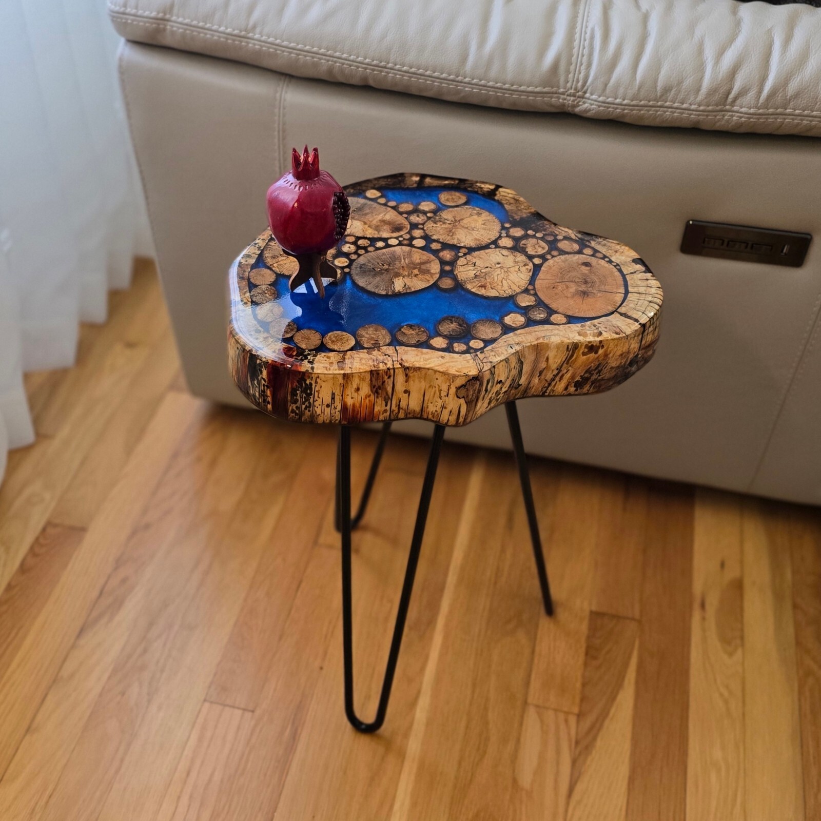 Walnut Live End Table / Side Table / Natural Edge Side Table / Pedestal