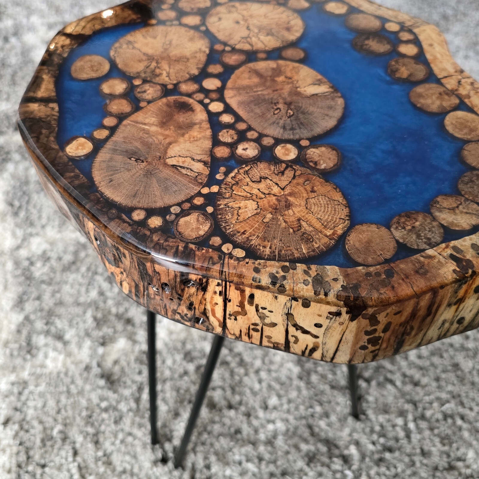 Walnut Live End Table / Side Table / Natural Edge Side Table / Pedestal