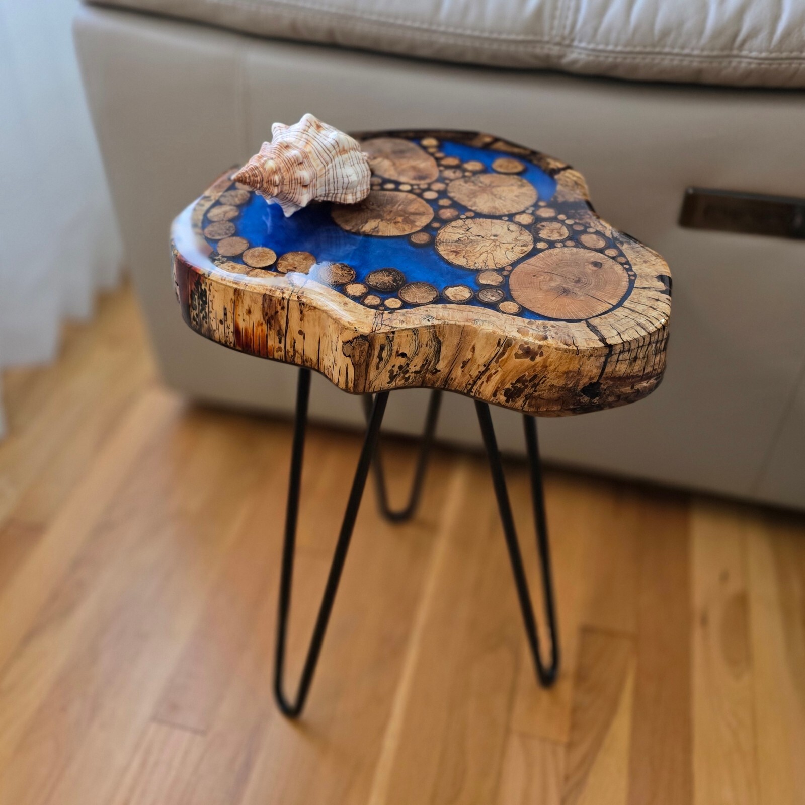 Walnut Live End Table / Side Table / Natural Edge Side Table / Pedestal