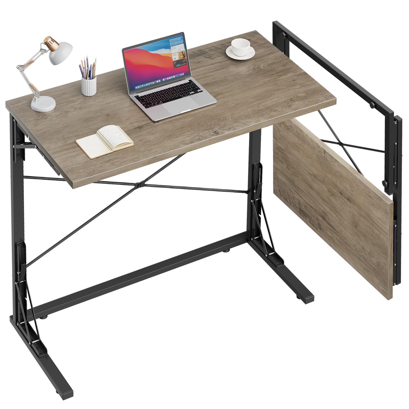 31.5″ Folding Desk, Foldable TV Tray Table for Eating on Couch, Extra Large T…
