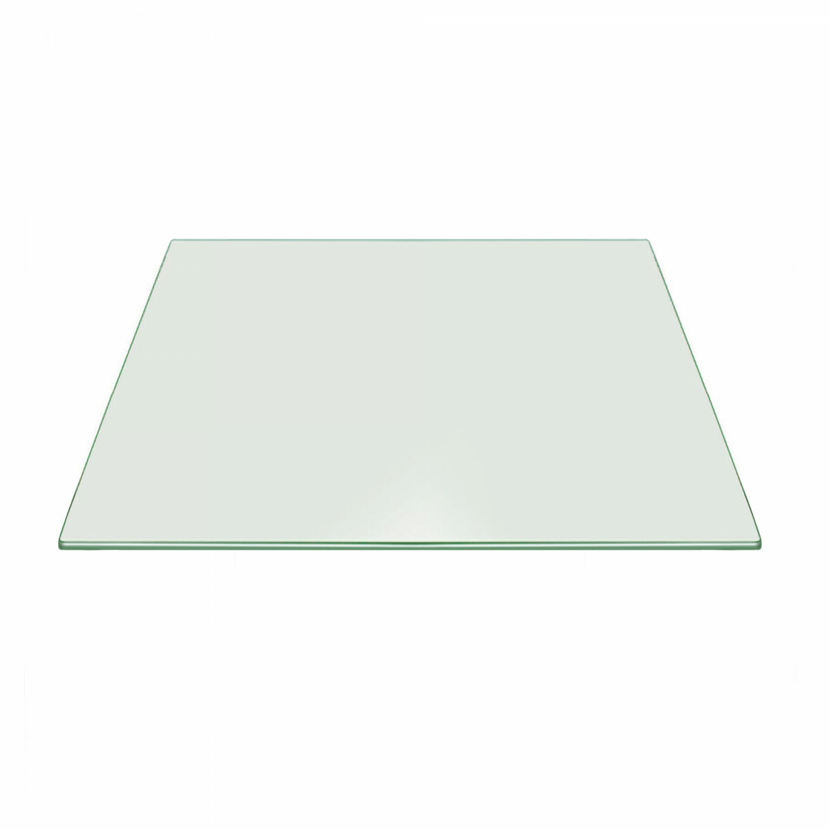 Fab Glass and Mirror Tempered Square Clear Glass Table Top w/ Pencil Polish Edge